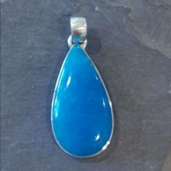 Precious Sparkle Smithsonite Teardrop Sterling Silver Pendant