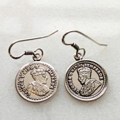 Precious Sparkle Sterling Silver Coin Earrings New