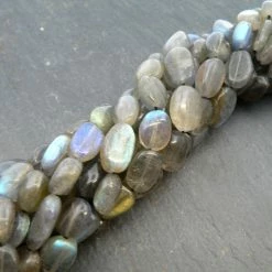 Precious Sparkle Labradorite Plain Oval Beads 15" Strand