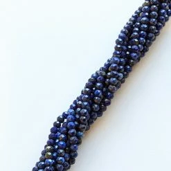 Precious Sparkle Lapis Lazuli 3-4mm Faceted Rondelle Beads 15" Strand