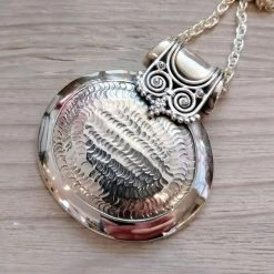 Precious Sparkle Jewellery Large Oval Orante Solid Sterling Silver Pendant