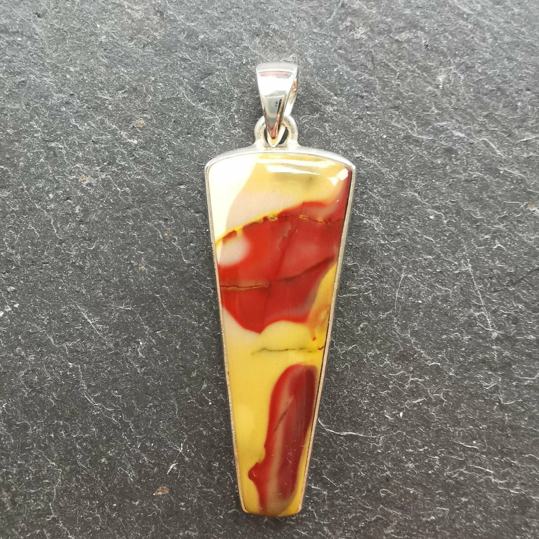 Brand new 🔔 Precious Sparkle Mookaite Tapered Sterling Silver Pendant ⭐ 1 Precious Sparkle Mookaite Tapered Sterling Silver Pendant