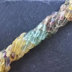 Precious Sparkle Multi Fluorite Faceted Oval Beads 15" Strand
