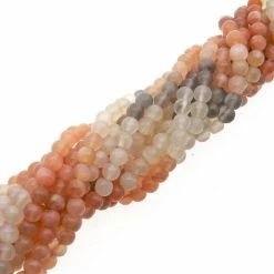 Precious Sparkle Multi Moonstone 4mm Round Beads 15" Strand