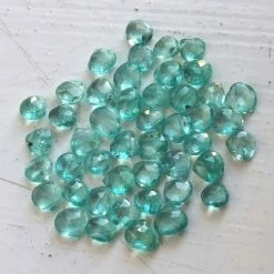 Precious Sparkle Paraiba Blue Apatite AAA Far Faceted Heart Briolette Beads (Set Of 5)