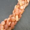 Precious Sparkle Peach Moonstone Plain Oval Beads 15" Strand