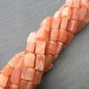 Precious Sparkle Beads Peach Moonstone Plain Rectangles 15" Strand