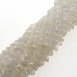 Precious Sparkle Rainbow Moonstone Button Beads 15" Strand