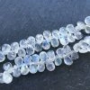 Precious Sparkle Rainbow Moonstone Faceted Pear Briolette (each Bead)