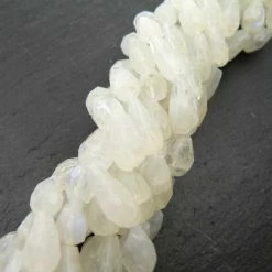 Precious Sparkle Beads Rainbow Moonstone Faceted Top Drilled Drops 15" Strand