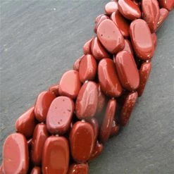 Precious Sparkle Red Jasper Plain Oval Beads 15" Strand