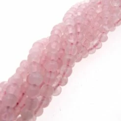Precious Sparkle Rose Quartz 4mm Round Beads 15" Strand