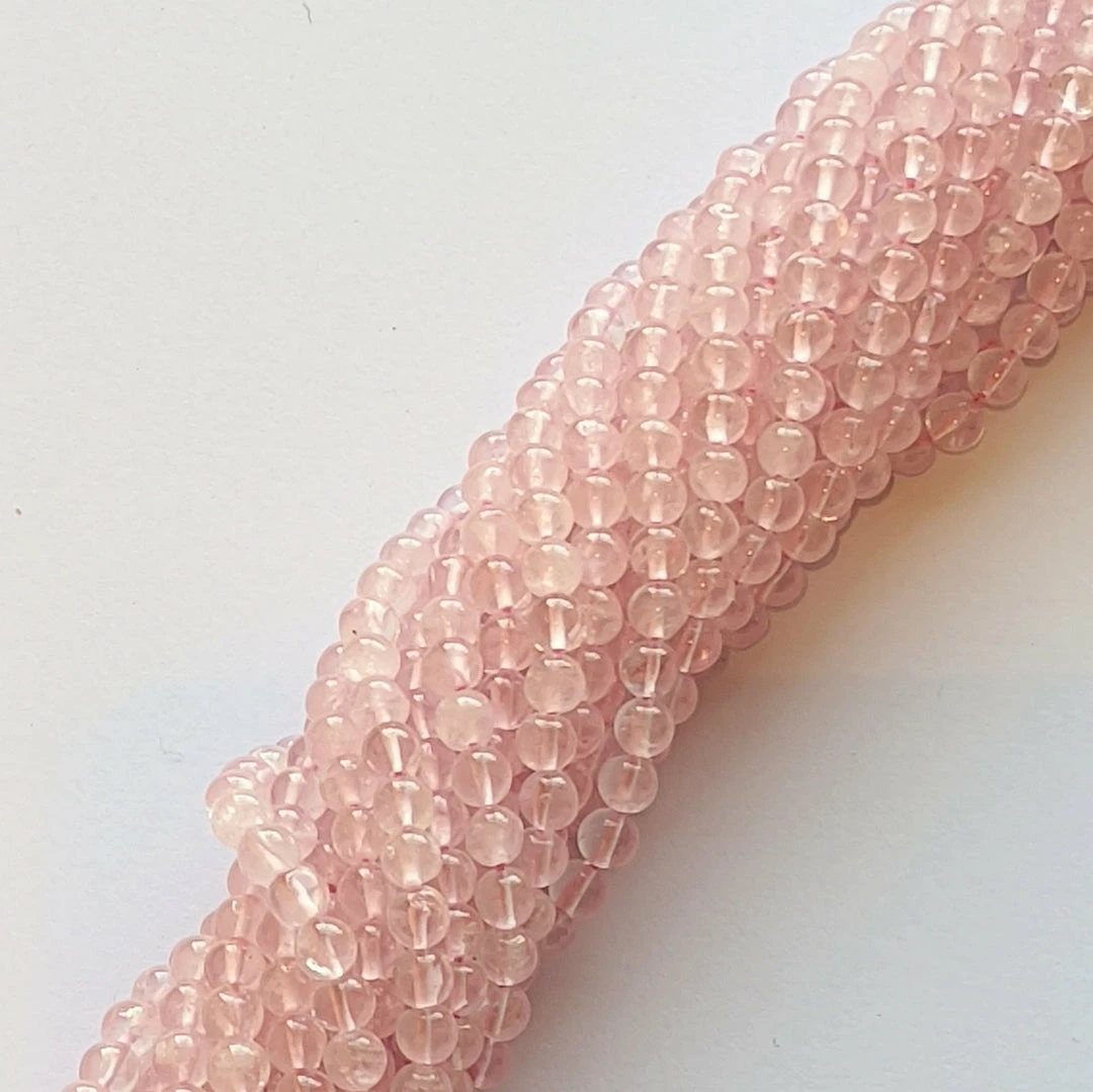 Promo ๐ Precious Sparkle Rose Quartz 5mm Round Beads 15" Strand ๐ฅ 1 Precious Sparkle Rose Quartz 5mm Round Beads 15" Strand