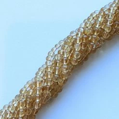 Precious Sparkle Citrine 5mm Round Beads 15" Strand