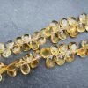 Precious Sparkle Citrine Faceted Pear Briolette Beads (set Of 5)