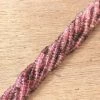 Precious Sparkle Pink Tourmaline Shaded Plain Button Beads 13" Strand