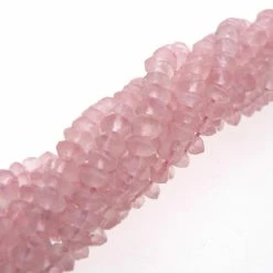 Precious Sparkle Rose Quartz Button Beads 15" Strand