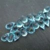 Precious Sparkle Sky Topaz AAA Faceted Teardrop Briolettes Beads