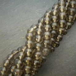 Precious Sparkle Smoky Quartz 5mm Round Beads 15" Strand
