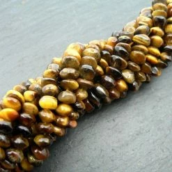 Precious Sparkle Tiger Eye Button Beads 15" Strand