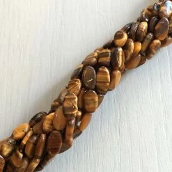 Precious Sparkle Tiger Eye Plain Oval Beads 15" Strand