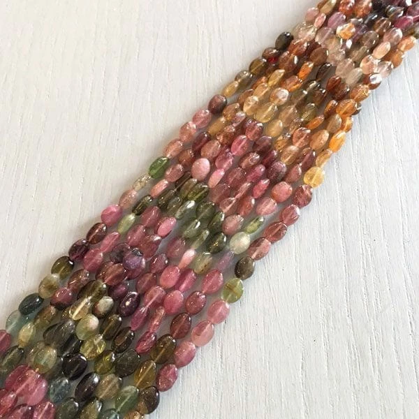 Top 10 💯 Precious Sparkle Tourmaline Plain Oval Beads 15" Strand 🌟 1 Precious Sparkle Tourmaline Plain Oval Beads 15" Strand