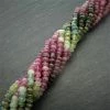 Precious Sparkle Tourmaline Plain Rondelle Button Beads 15" Strand