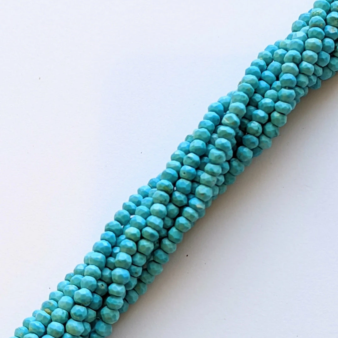 Top 10 ๐ Precious Sparkle Turquoise Faceted Rondelle Beads 15" Strand ๐ 1 Precious Sparkle Turquoise Faceted Rondelle Beads 15" Strand