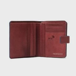 New Primehide Luna Leather Purse Trifold Tab Bordeaux