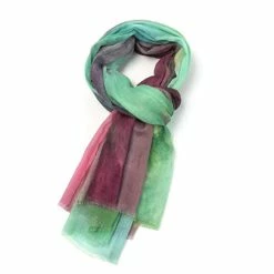 Pure Fashions New Abstract Rainbow Scarf Turquoise
