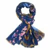 Pure Fashions Autumn Leaves Scarf Navy New