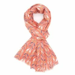 Pure Fashions New Burnt Orange Line Pattern Scarf