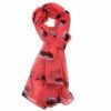 Pure Fashions Coral Painted Poppies Scarf New