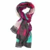 Pure Fashions Fuchsia Bright Peonies Scarf New