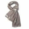 Pure Fashions Grey Gingko Embroidered Scarf