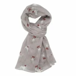 Pure Fashions New Grey Jack Russell Scarf