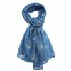 Pure Fashions New Navy Delicate Trees Scarf