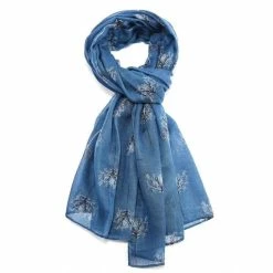 Pure Fashions New Navy Delicate Trees Scarf