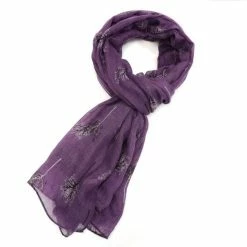 Pure Fashions Purple Delicate Trees Scarf