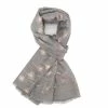 Pure Fashions Rose Gold Dandelion Scarf Silver