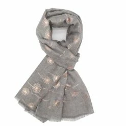 Pure Fashions Rose Gold Dandelion Scarf Silver