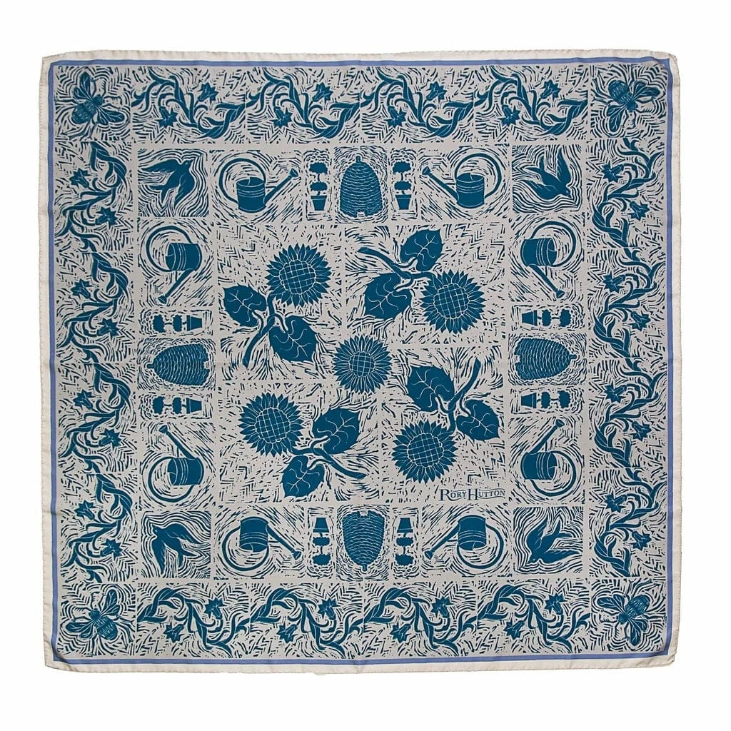 Buy 🔥 New Rory Hutton Bunny's Garden Silk Scarf 💯 1 New Rory Hutton Bunny's Garden Silk Scarf