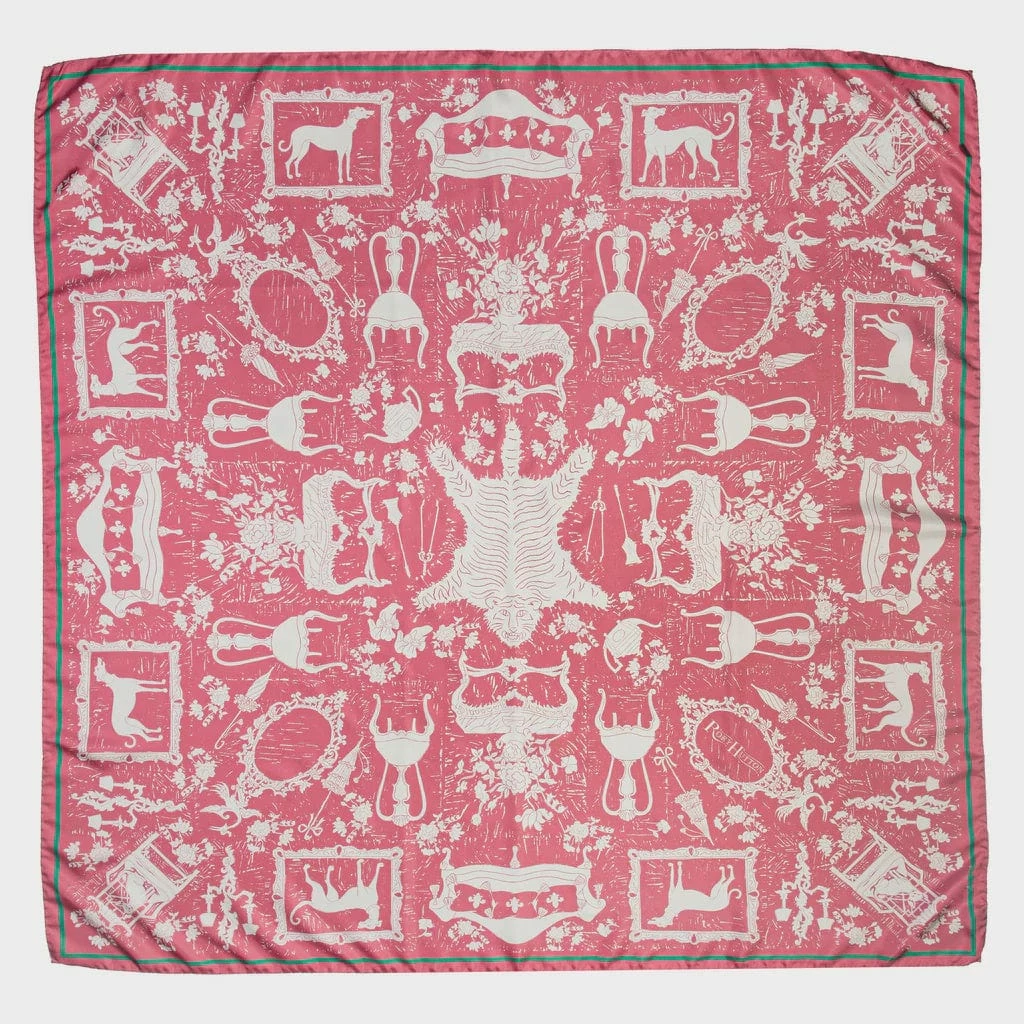Best reviews of ๐งจ Rory Hutton Pink Drawing Room Silk Scarf New ๐ 1 Rory Hutton Pink Drawing Room Silk Scarf New