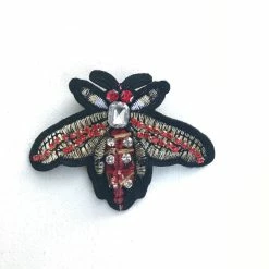 New Sixton London Large Red Jewel Insect Pin