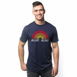Solid Threads LGBTQ+ All Gay All Day Men's Cotton T Shirt
