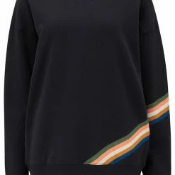 Sugarhill Brighton Black Rainbow Stripes Sweatshirt