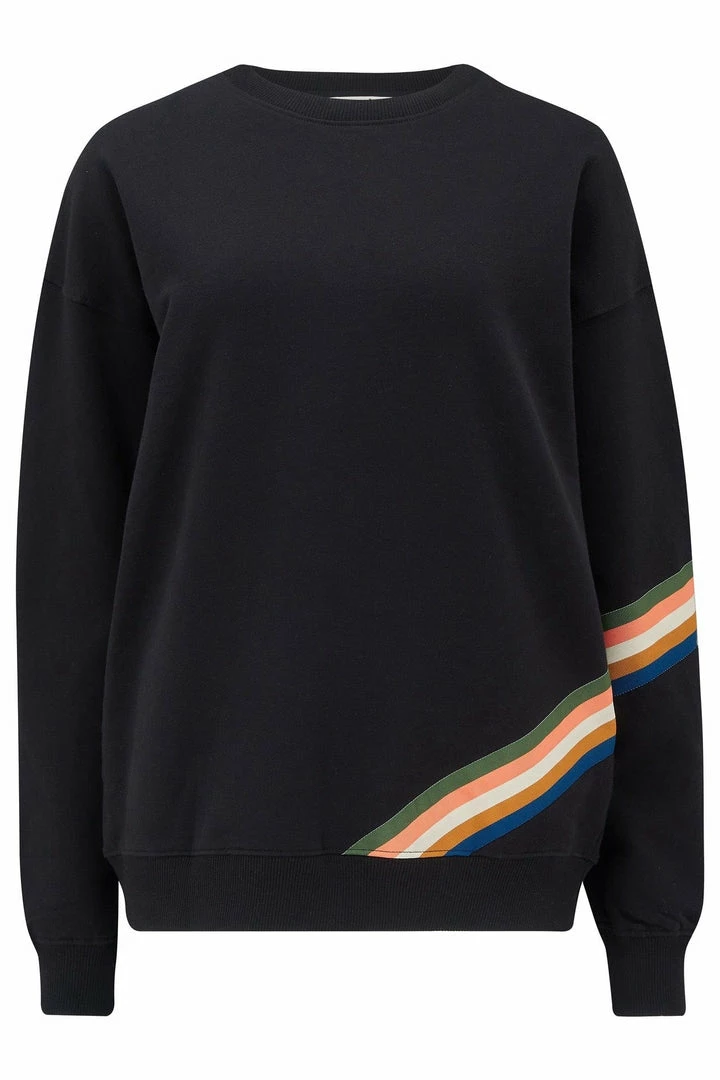 Flash Sale 🤩 Sugarhill Brighton Black Rainbow Stripes Sweatshirt 😀 1 Sugarhill Brighton Black Rainbow Stripes Sweatshirt