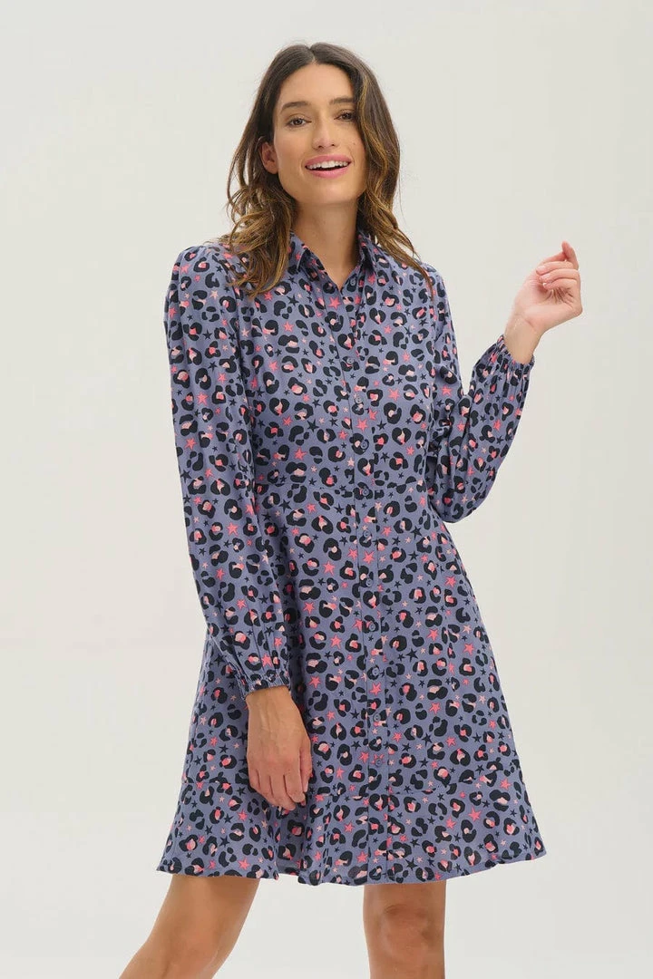 Budget β€οΈ Sugarhill Brighton Devra π Shirt π Dress Slate Star Leopard New π€© 2 Sugarhill Brighton Devra Shirt Dress Slate Star Leopard New
