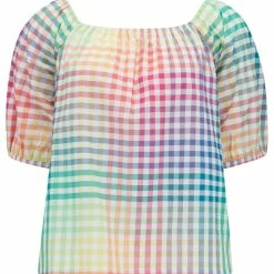 New Sugarhill Brighton Gerdie Top Rainbow Gingham