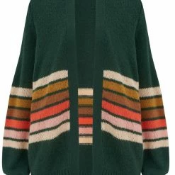 Sugarhill Brighton Green Block Stripes Cardigan